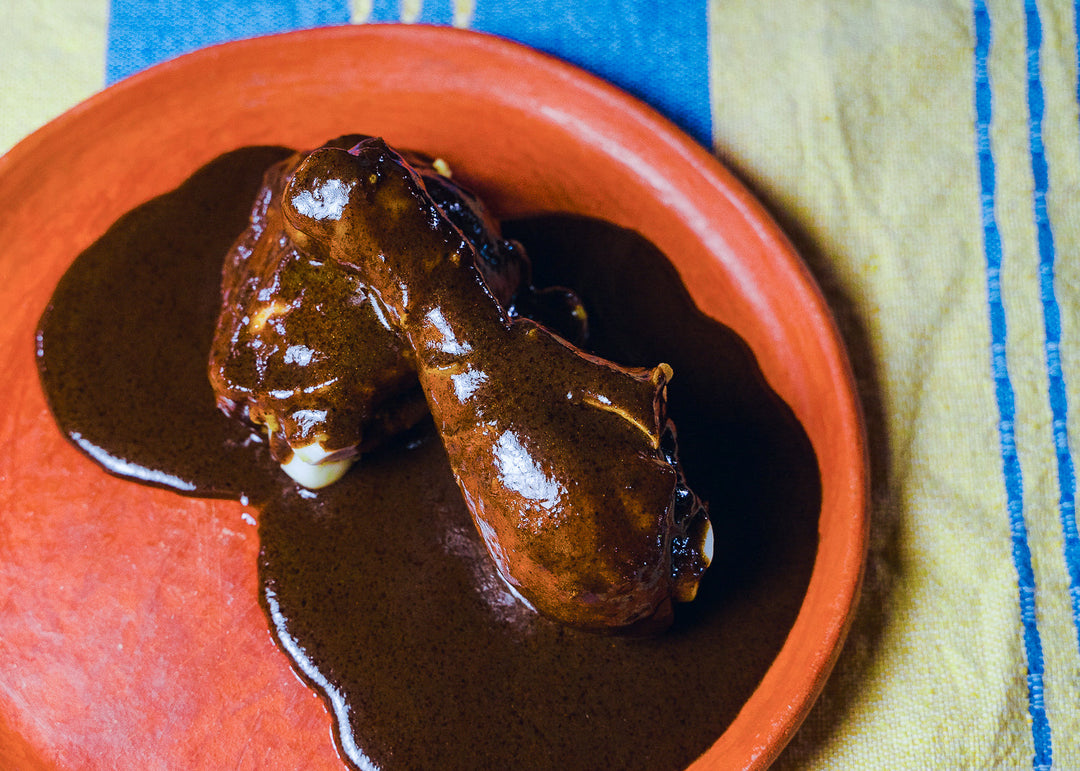TURKEY OR CHICKEN WITH MOLE NEGRO SAUCE