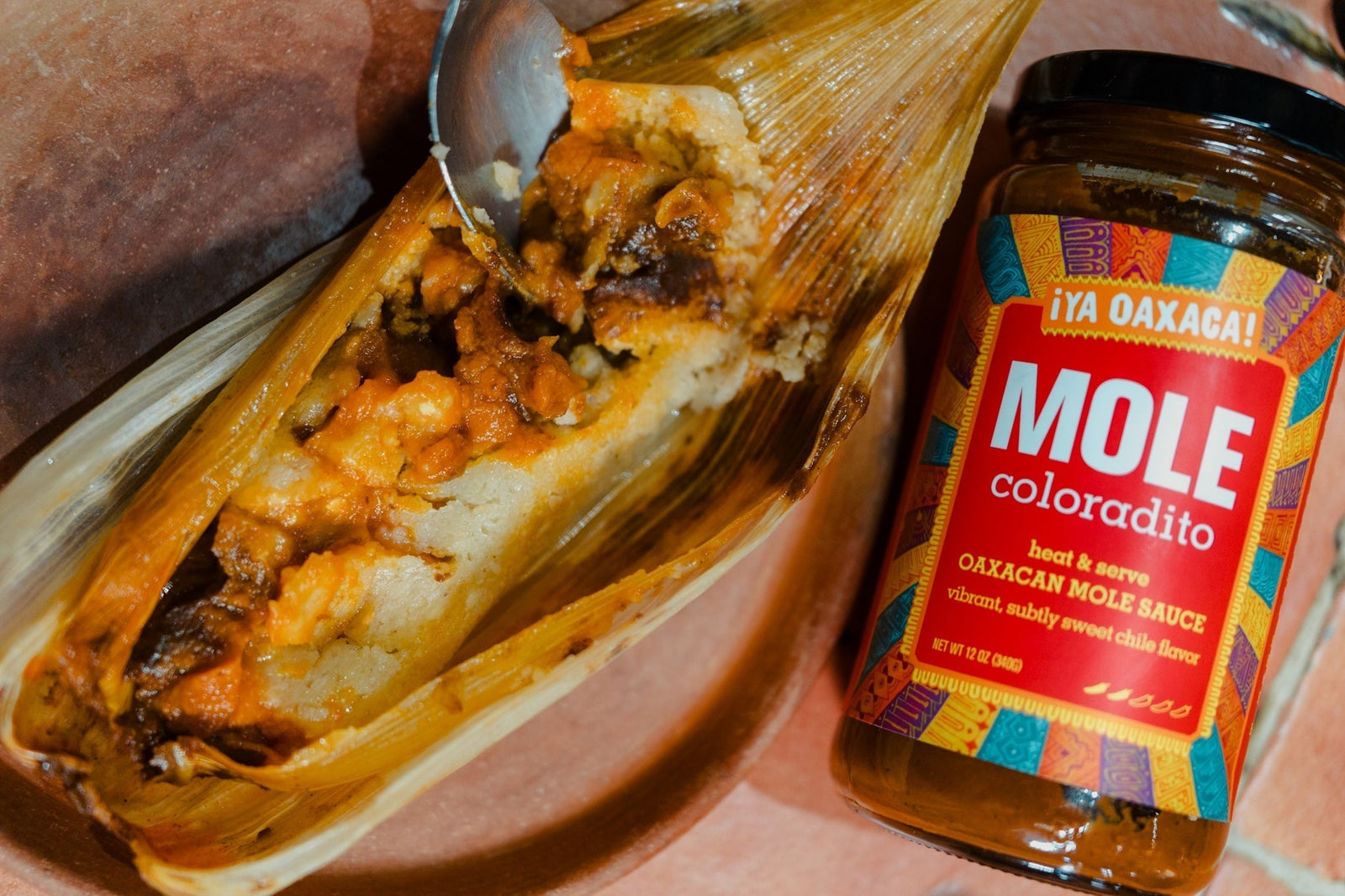 Tamales with Butternut Squash and Mole Coloradito