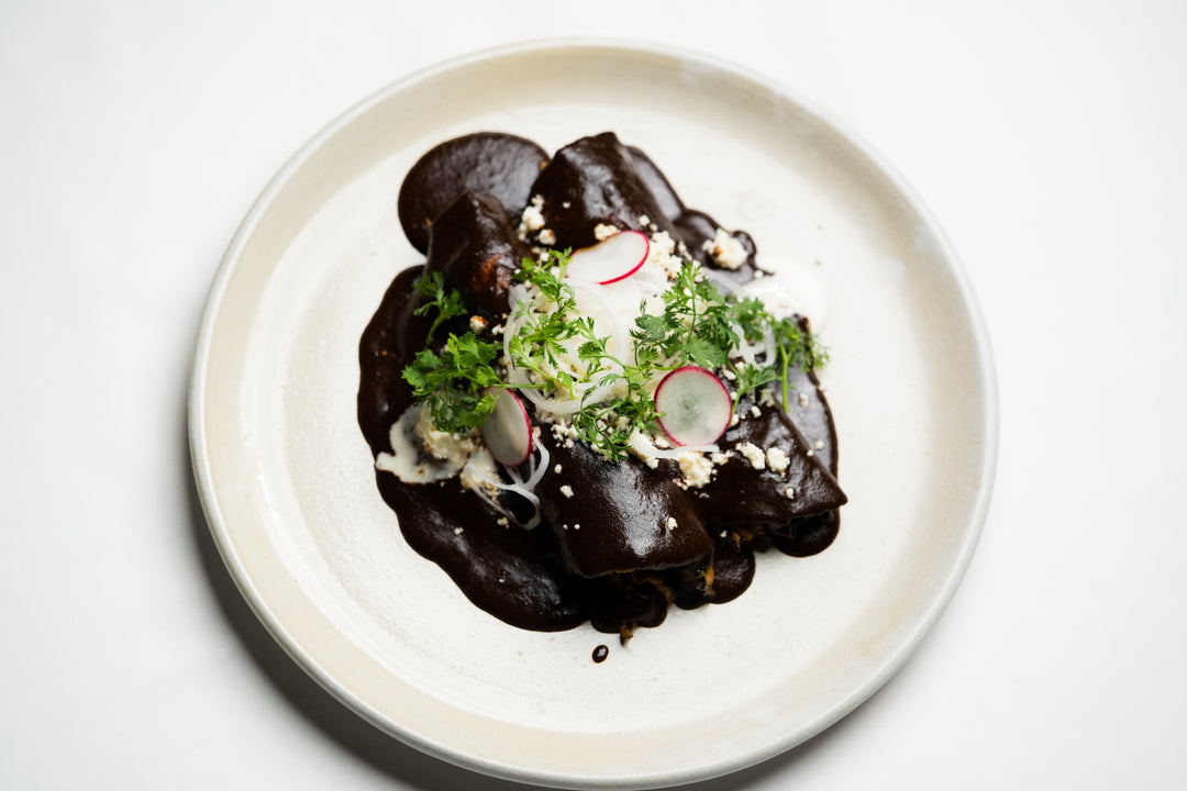 Enmoladas (Chicken Enchiladas with Mole Negro)